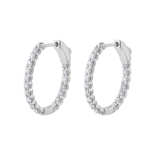 LaViano Fashion 14K White Gold Diamond Earrings
