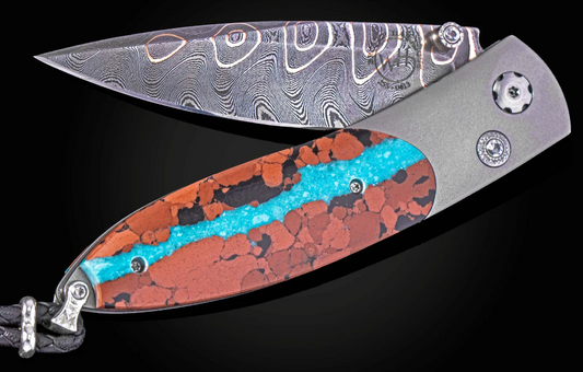 William Henry Pocket Knife Turquoise and Lava Rock 265-0316 26/100
