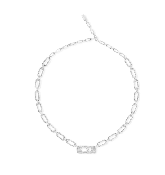 Messika 18K White Gold My Move Pave Diamond Necklace