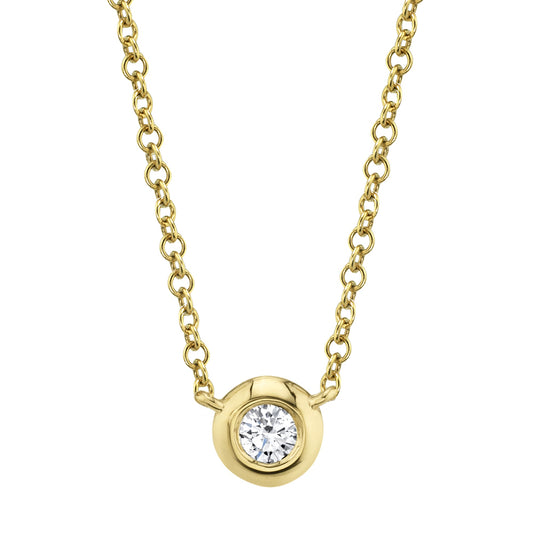 Shy Creation 14K Yellow Gold Diamond Necklace