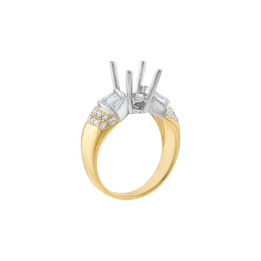 LaViano Fashioon 18K Two Tone Diamond Semi Mounting