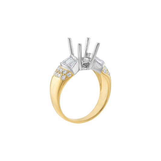 LaViano Fashioon 18K Two Tone Diamond Semi Mounting