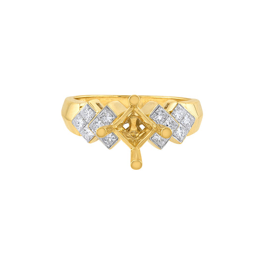 LaViano Fashion 18K Yellow Gold Diamond Semi Mounting