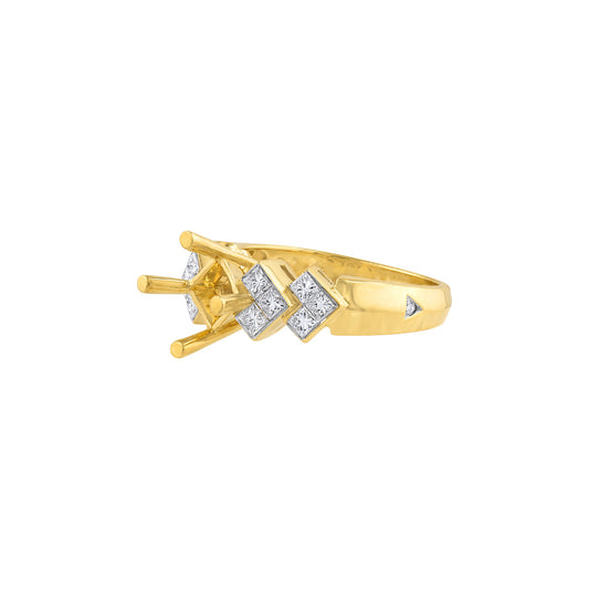 LaViano Fashion 18K Yellow Gold Diamond Semi Mounting