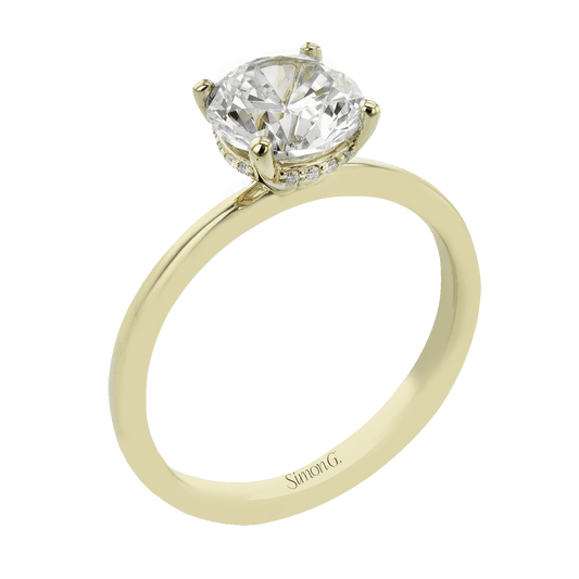 Simon G 14K Yellow Gold and Platinum Diamond Semi Mounting