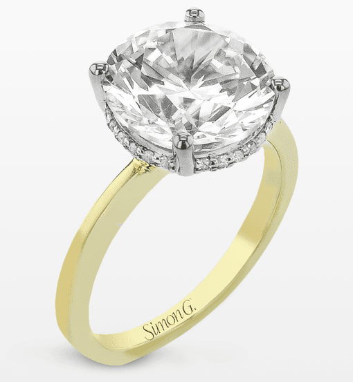Simon G 14K Yellow Gold and Platinum Diamond Semi Mounting