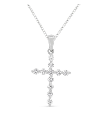 LaViano Fashion 14K White Gold Diamond Cross
