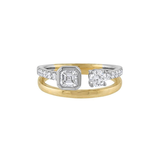 LaViano Fashion 14K Two Tone Diamond Ring Diamonds .85 Carats