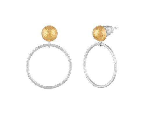Gurhan Sterling Silver Earrings Layered with 24K Yellow Gold