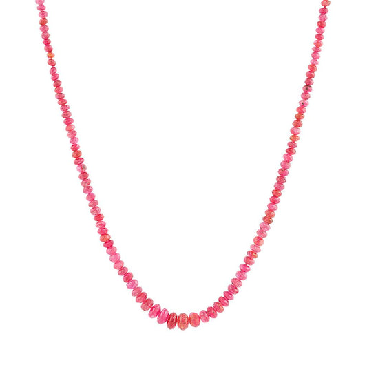 LaViano Fashion 18K Yellow Gold Red Spinel Beaded Necklace