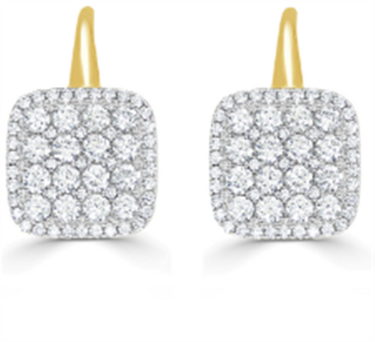 Frederic Sage 14K Two Tone Diamond Earrings