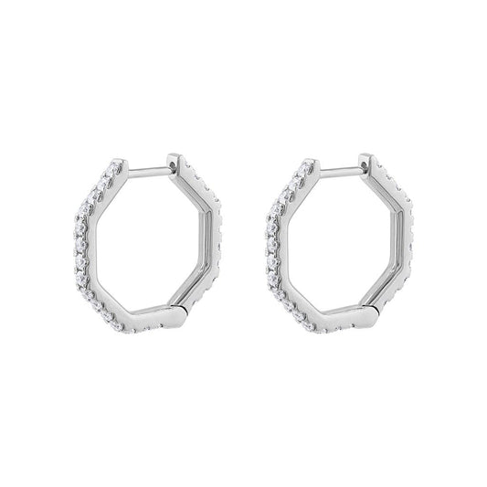 LaViano Fashion 18K White Gold Diamond Earrings
