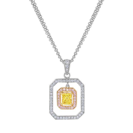 LaViano Fashion 18K Tri Color Diamond Pendant
