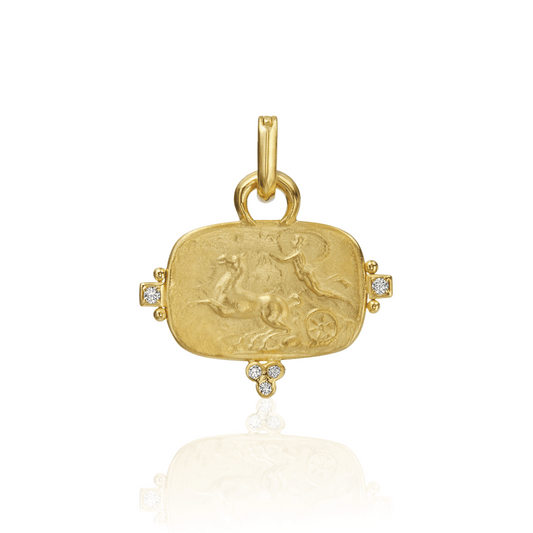 Mazza 14K Yellow Gold Etruscan Diamond Pendant