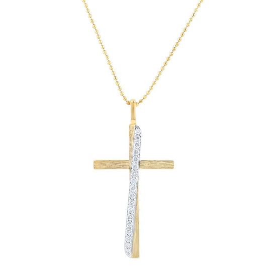 LaViano Fashion 14K Tone Tone Diamond Cross