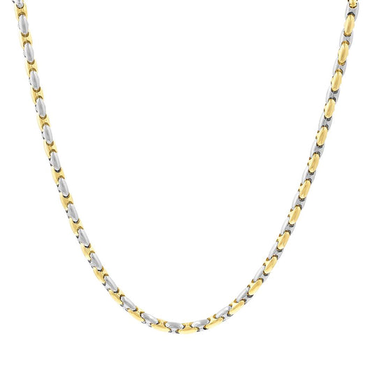 LaViano Fashion 18K Two Tone Chimento Necklace 15" with a 3" Extender
