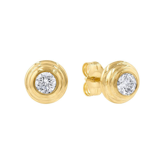LaViano Fashion 14K Yellow Gold Diamond Earrings