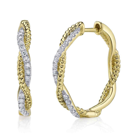 LaViano Fashion 14K Yellow Gold Diamond Earrings