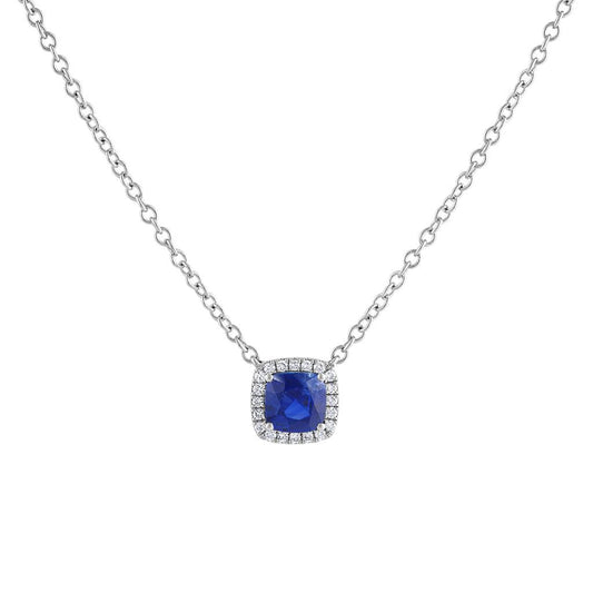 LaViano Fashion 18K White Gold Sapphire and Diamond Necklace