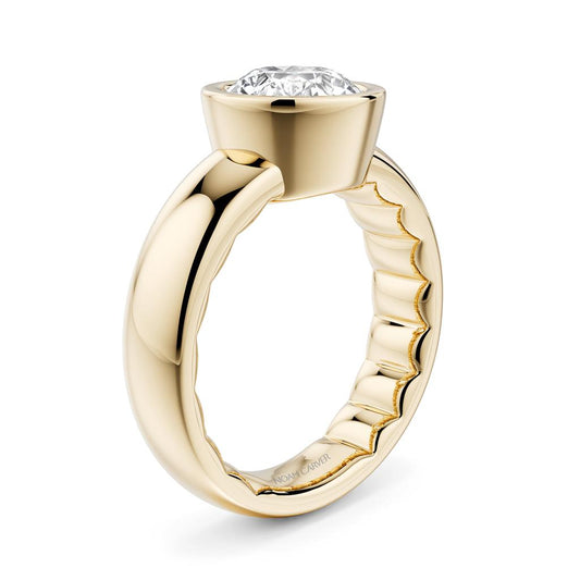 LaViano Fashion 18K Yellow Gold Semi Mounting 2 Carat Head