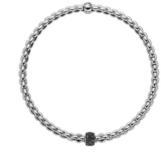 FOPE 18K White Gold Black Diamond Bracelet Black Diamonds