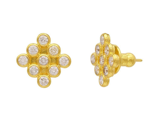 Gurhan 24K Yellow Gold Diamond Earrings Diamonds 1.75 Carats
