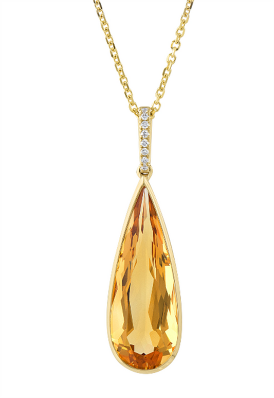 Pe Jay Creations 14K Yellow Gold Citrine Necklace