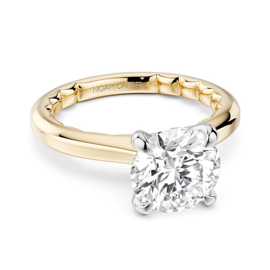 LaViano Fashion 18K Yellow Gold and Platinum Semi Mounting 2 Carat Head