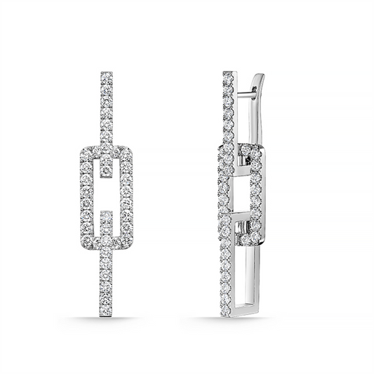 LaViano Fashion 18K White Gold Diamond Earrings