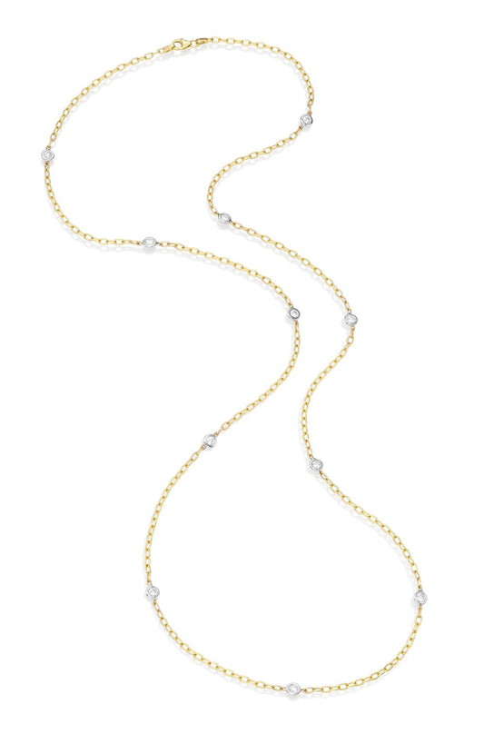 LaViano Fashion 14K Two Tone Gold Diamond Necklace
