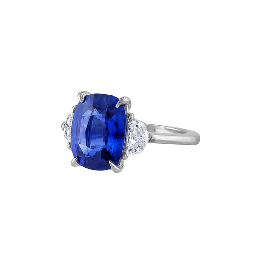 LaViano Fashion Platinum Handmade Sapphire and Diamond Ring