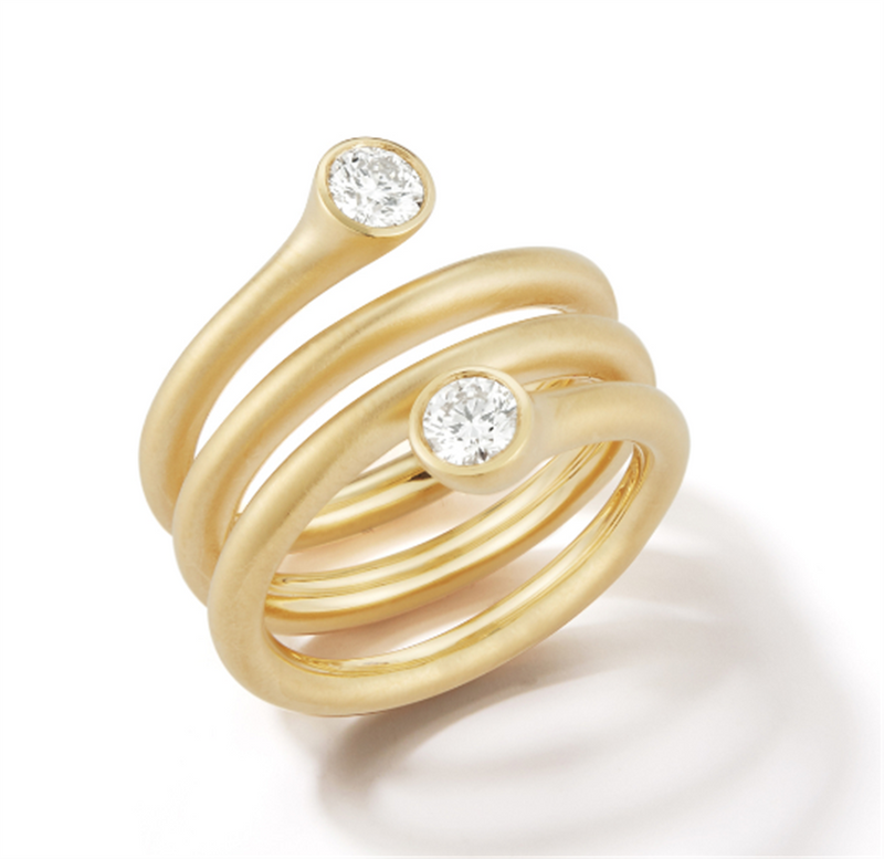 Carelle 18K Yellow Gold Diamond Whirl Ring