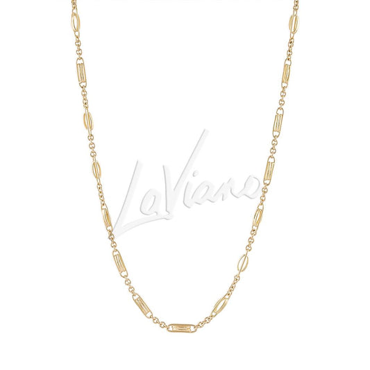 LaViano Fashion 18 Karat Yellow Gold Fancy Link Chain 18"