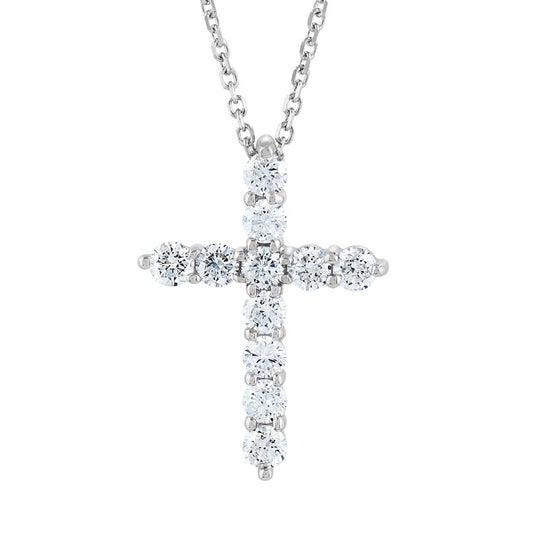 Pe Jay Creations 14K White Gold Diamond Cross