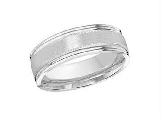 LaViano Fashion 14K White Gold Wedding Band 7MM Size 10