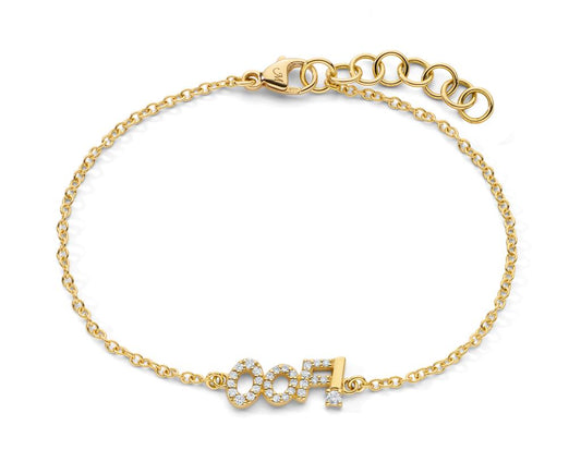 Monica Rich Kosann 18K Yellow Gold Peanuts" OOF" Diamond Bracelet Diamonds .14 Carats