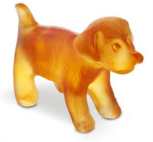 Daum Crystal Amber Standing Mini-Puppy Height 4CM