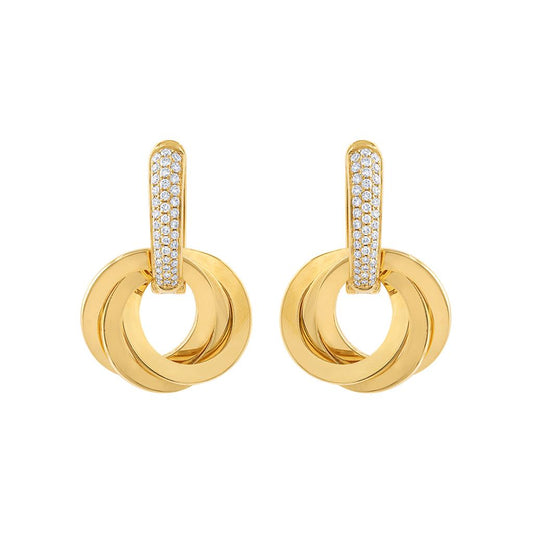 LaViano Fashion 18K Yellow Gold Diamond Earrings
