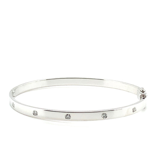 LaViano Fashion 18K White Gold Diamond Bangle