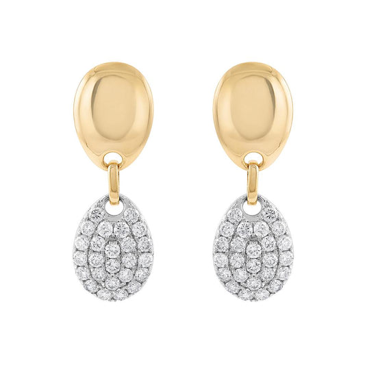 LaViano Fashion 14K Two Tone Diamond Earrings
