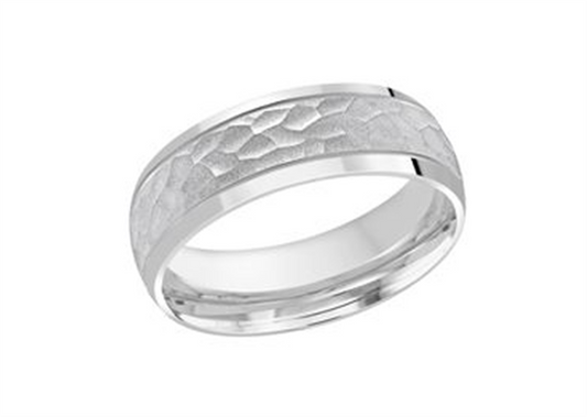 LaViano Fashion 14K White Gold Wedding Band 7MM Size 10