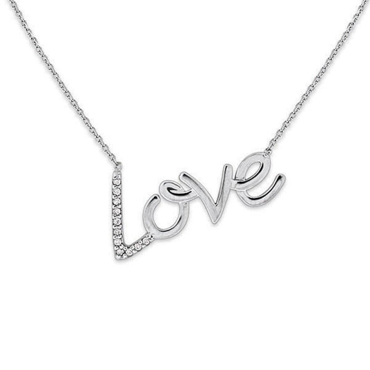 Kc Designs 14K White Gold Diamond Love Necklace