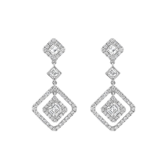 LaViano Fashion 18K White Gold Diamond Earrings