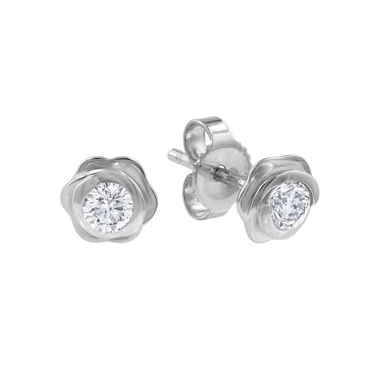 LaViano Fashion 14K White Gold Diamond Earrings