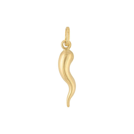 LaViano Fashon 18K Yellow Gold Italian Horn Charm
