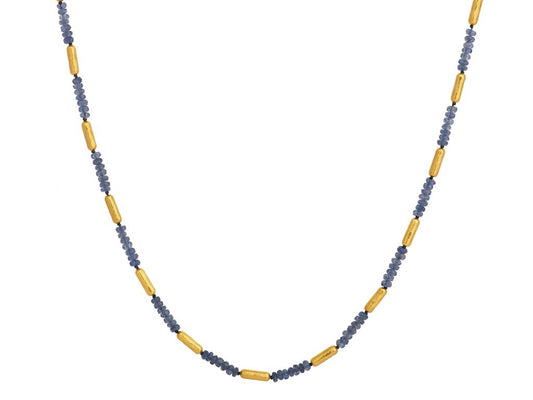 Gurhan 24K Yellow Gold Sapphire Beaded Necklace Sapphires 16.20 Carats