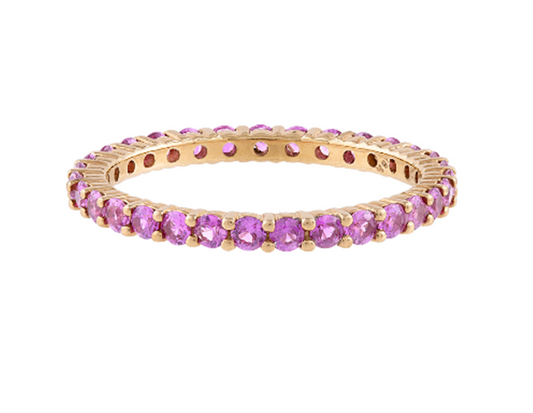 Pe Jay Creations 18K Rose Gold Pink Sapphire Band 31