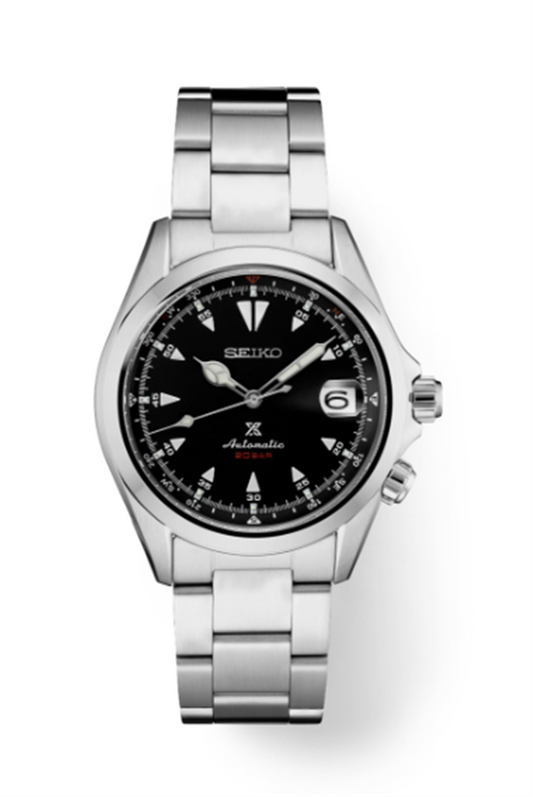 SEIKO Prospex Luxe Stainless Steel Alpinist 70 hr Automatic 39.5mm Black Dial With A Rotating Inner Compass Bezel, Stainless Steel Bracelet SPB117