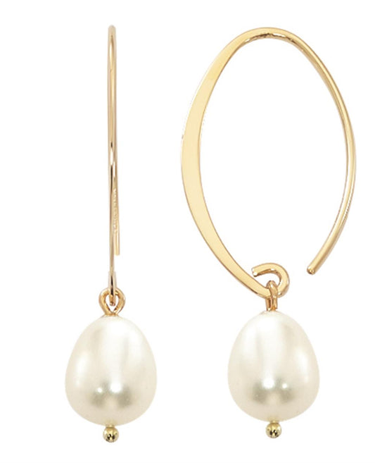 LaViano Fashion 14K Yellow Gold Freshwater Pearl Earrings