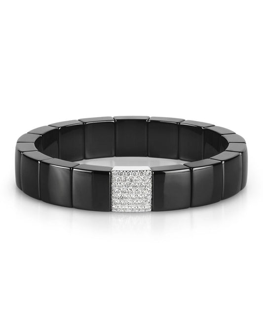 Roberto Demeglio 18K White Gold Black Ceramic and Diamond Bracelet